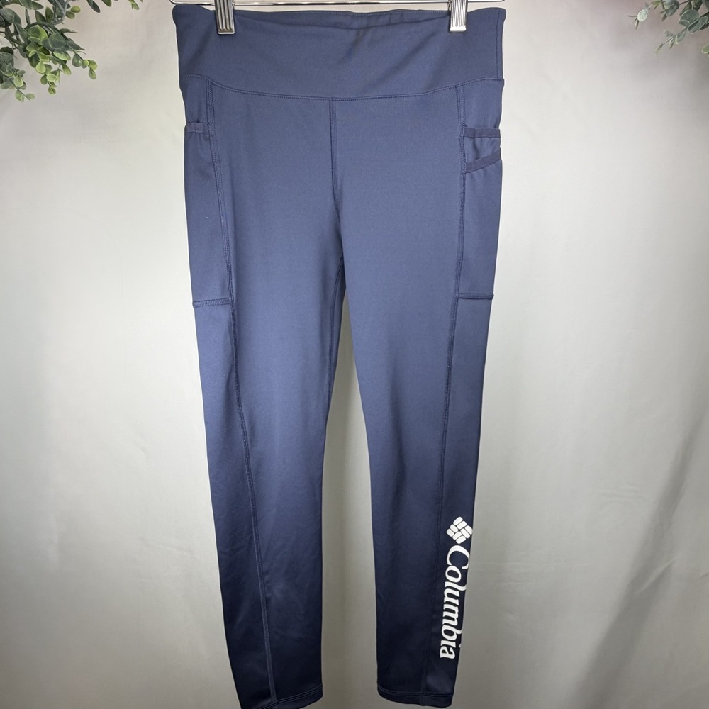 Columbia Women's Blue Elastic‎ Waist Skinny Leg Activewear Ankle Leggings Size M